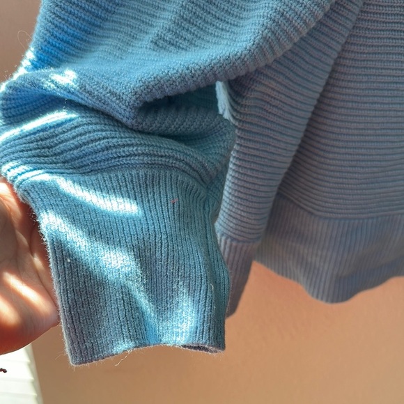 Blue Ribbed quarter zip Sweater 4x - Picture 3 of 4